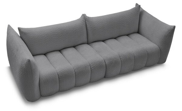 Szara sofa z materiału bouclé 286 cm Azra – Bobochic Paris