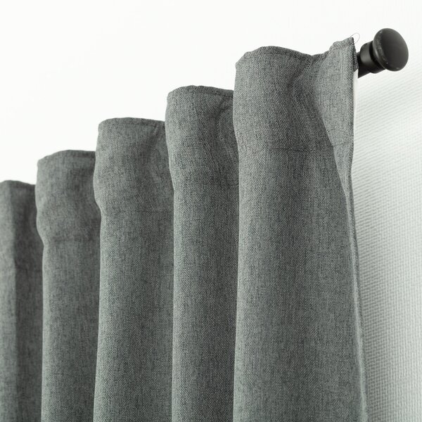 Zasłona BASIC na taśmie marszczącej 140x300cm szary denim 1 szt
