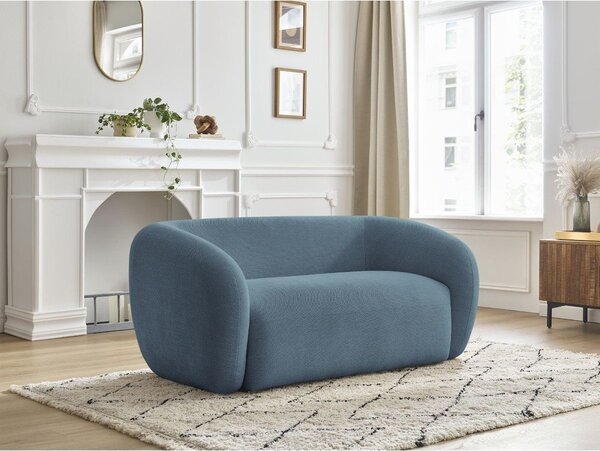 Niebieska sofa z tkaniny szenilowej 160 cm Celine – Bobochic Paris