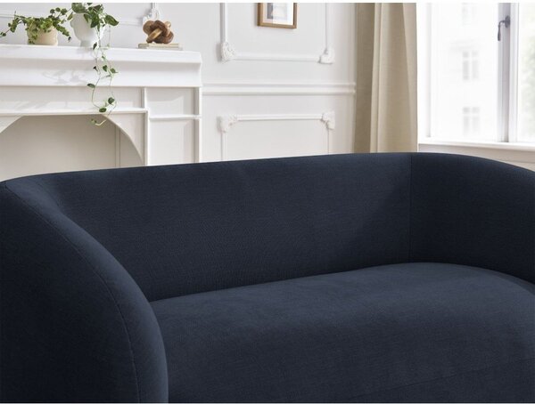 Ciemnoniebieska sofa z tkaniny szenilowej 160 cm Celine – Bobochic Paris