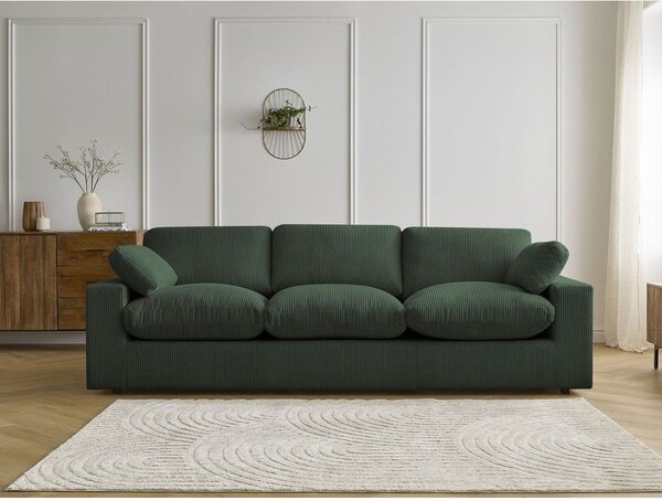 Zielona sztruksowa sofa 250 cm Belair – Bobochic Paris