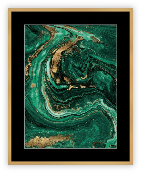 Obraz Abstract Green&Gold I 40 x 50 cm