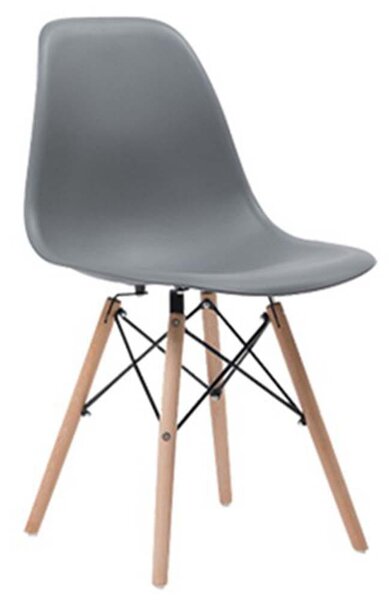 EMWOmeble Krzesło skandynawskie szare EAMES DSW EM01