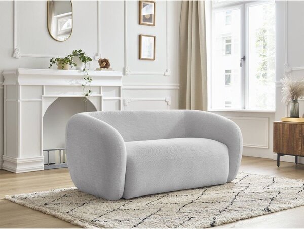 Jasnoszara sofa z tkaniny szenilowej 160 cm Celine – Bobochic Paris