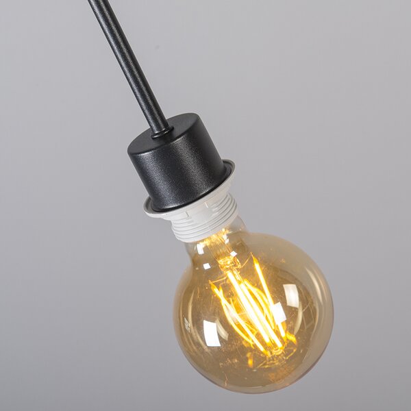 Nowoczesna lampa wisząca czarna z kloszem 45 cm taupe - Combi 1