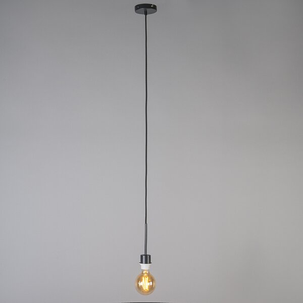Nowoczesna lampa wisząca czarna z kloszem 45 cm taupe - Combi 1