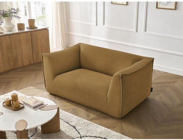 Musztardowa sztruksowa sofa 170 cm Giorgia – Bobochic Paris