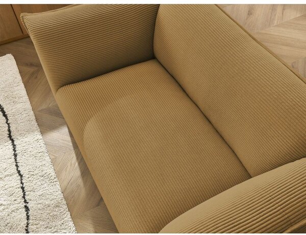 Musztardowa sztruksowa sofa 170 cm Giorgia – Bobochic Paris