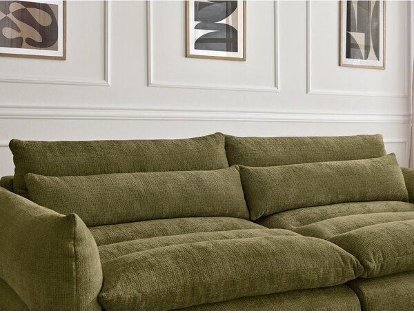 Zielona sofa z tkaniny szenilowej 276 cm Neil – Bobochic Paris
