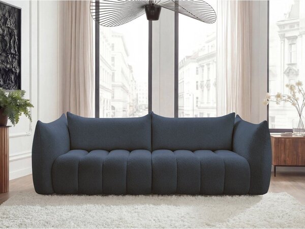 Ciemnoniebieska sofa z materiału bouclé 286 cm Azra – Bobochic Paris