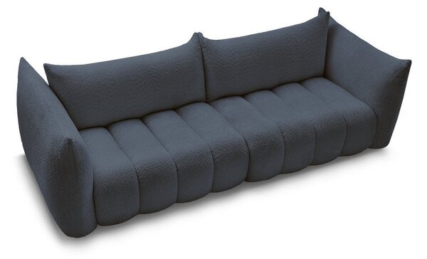 Ciemnoniebieska sofa z materiału bouclé 286 cm Azra – Bobochic Paris
