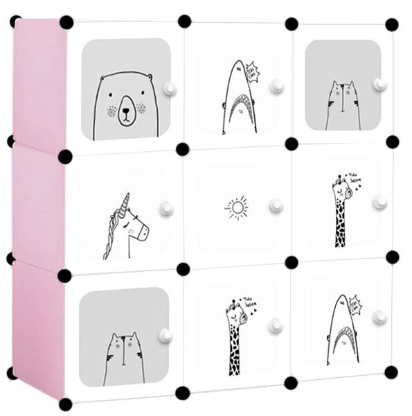 Różowa szafka modułowa na zabawki - Tori 4X