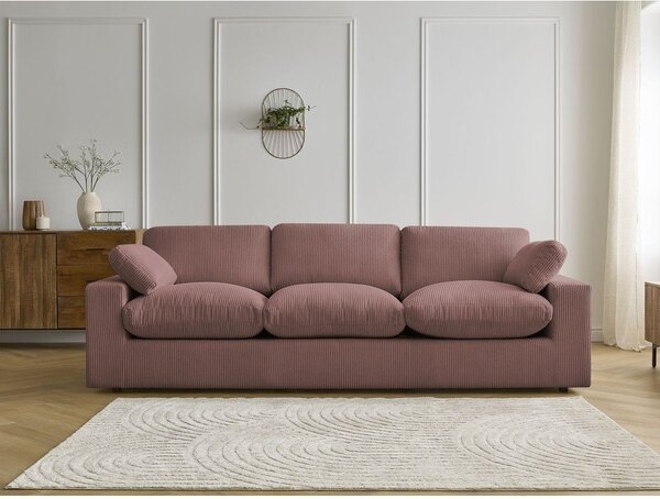Różowa sztruksowa sofa 250 cm Belair – Bobochic Paris