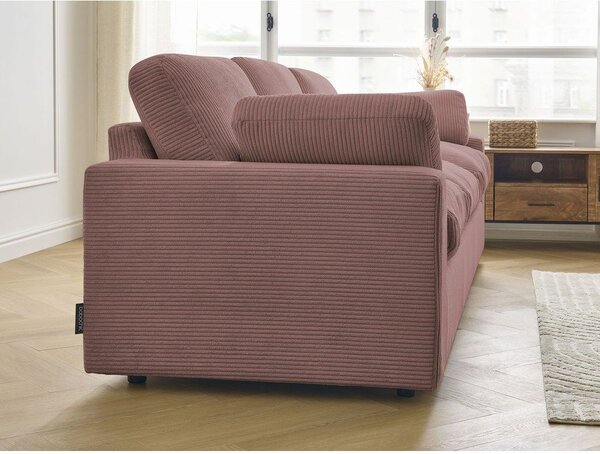 Różowa sztruksowa sofa 250 cm Belair – Bobochic Paris