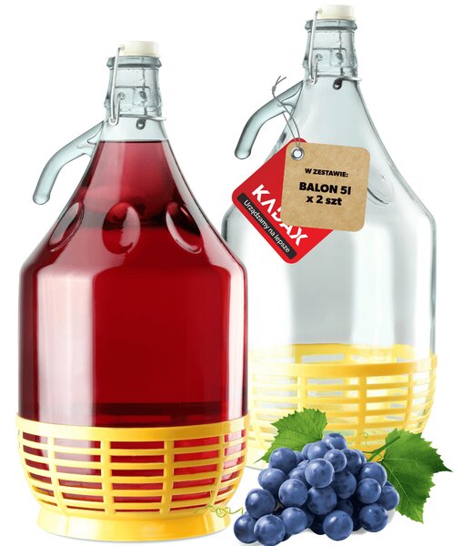 Balon Gąsior na wino z korkiem mechanicznym 5L