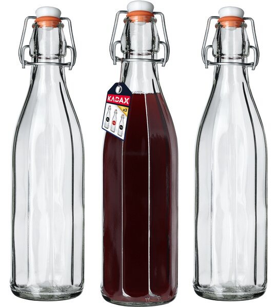 Szklana butelka z korkiem Tore 750 ml, 3 szt