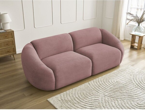 Różowa sztruksowa sofa 250 cm Tina – Bobochic Paris