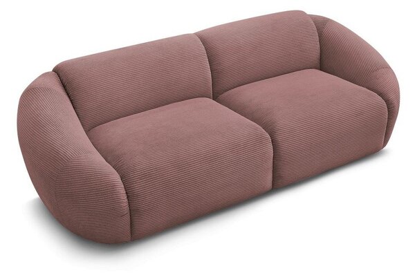 Różowa sztruksowa sofa 250 cm Tina – Bobochic Paris