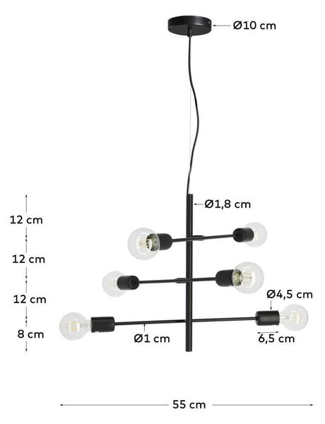 Czarna lampa wisząca ø 55 cm Spica – Kave Home