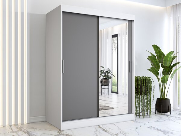 Szafa przesuwna biel + antracyt 150 cm W8-R17