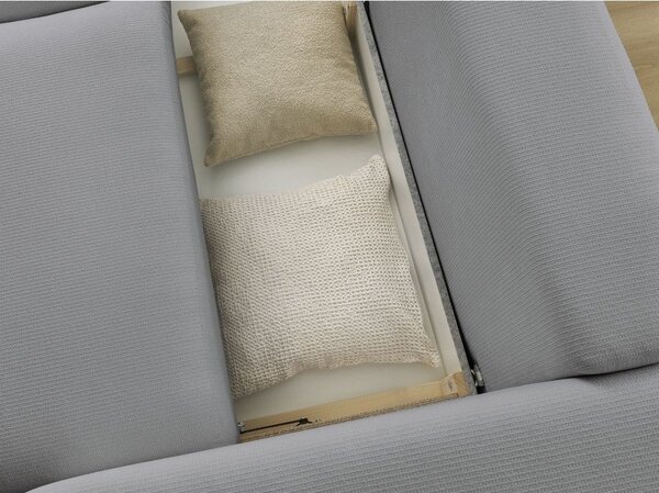 Szara rozkładana sofa ze schowkiem 265 cm Ezechiel – Bobochic Paris