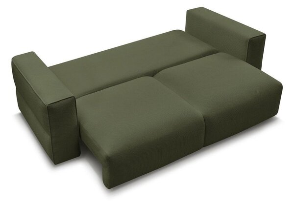 Zielona rozkładana sofa ze schowkiem 265 cm Ezechiel – Bobochic Paris
