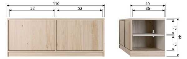 Szafka modułowa pod TV w dekorze dębu 110x44 cm Modulair – vtwonen
