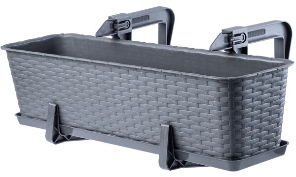 Skrzynka balkonowa z podstawką Frette 60 x 15 cm, grafit