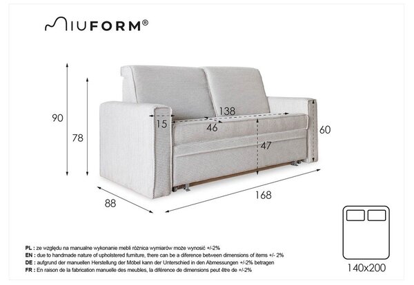 Ciemnoniebieska rozkładana sofa 168 cm Lucky Lucy – Miuform