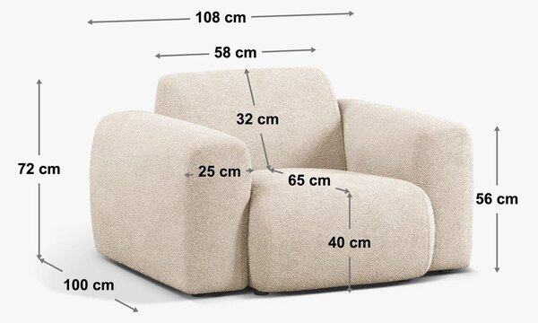 Beżowy fotel z materiału bouclé Molino – Micadoni Home