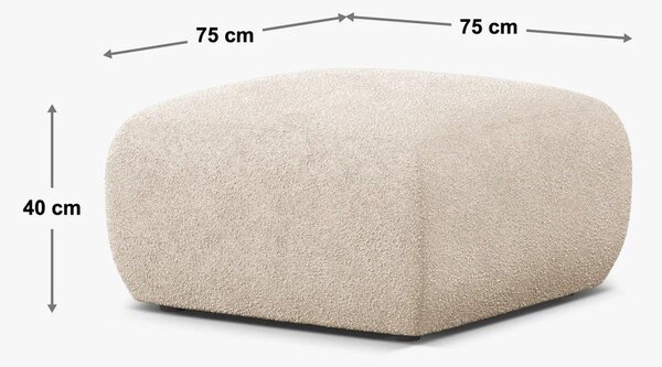 Czarny puf z materiału bouclé Molino – Micadoni Home