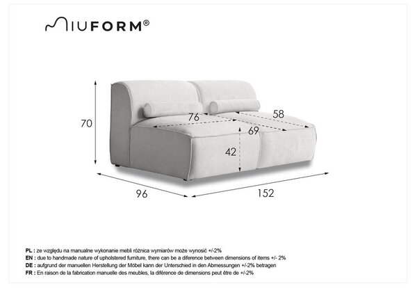 Beżowa sofa 152 cm Flex Felix – Miuform