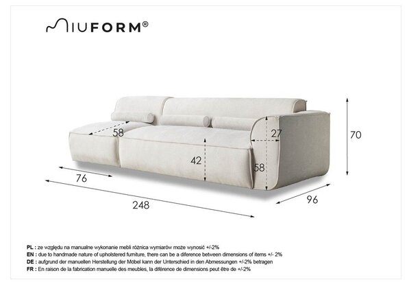 Beżowy szezlong modułowy (lewostronny) Flex Felix – Miuform