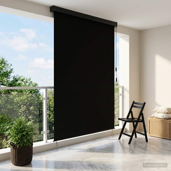 Roleta Czarny 60 x 250 cm Materiał i Aluminium