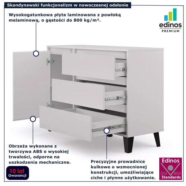 Kaszmirowa komoda ubraniowa z szafką i 3 szufladami D5-E92