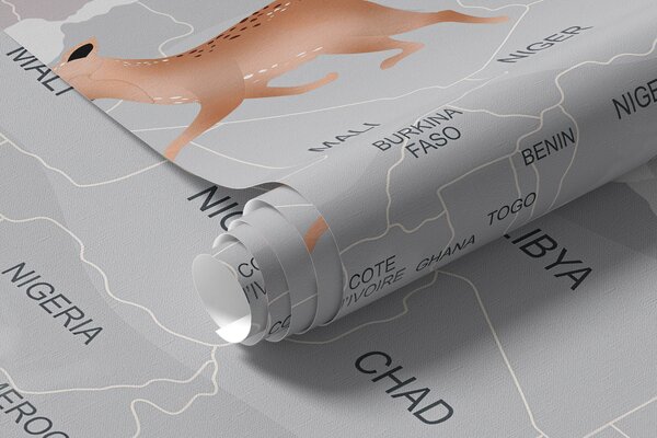 Fototapety Dziecięca mapa świata z balonami i zwierzętami, Fototapety Mapy, Fototapeta Mapa Świata dla Dzieci, u99227 : Uwalls.pl