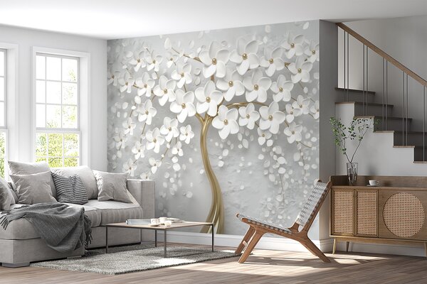 Fototapety Drzewo z małymi kwiatami, Fototapety 3D, Fototapety 3d Kwiaty, u37065d1 : Uwalls.pl