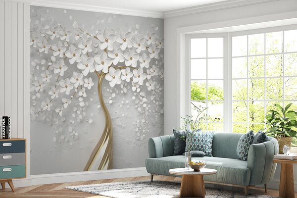 Fototapety Drzewo z małymi kwiatami, Fototapety 3D, Fototapety 3d Kwiaty, u37065d1 : Uwalls.pl