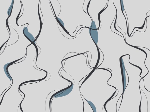 Fototapety Rysunek tuszem, abstrakcyjny wzór, geometryczne linie, szary i niebieski, Fototapety Abstrakcja, u99659 : Uwalls.pl