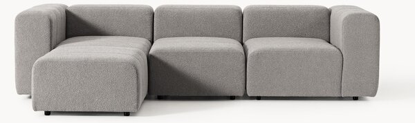Sofa modułowa Bouclé z pufem Lena (4-osobowa)
