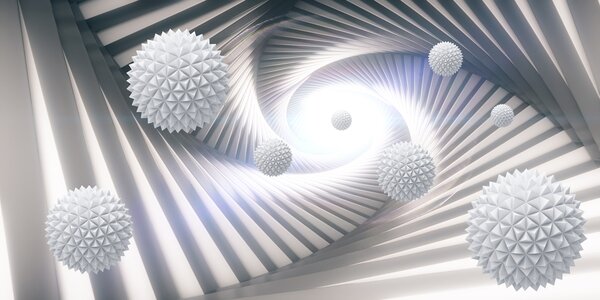 Fototapety tunel 3D i kule, Fototapety 3D, u03120d2 : Uwalls.pl