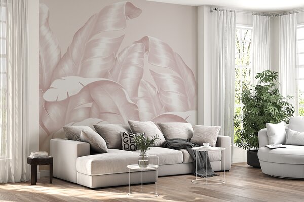 Fototapety Klasyczne liście w odcieniach różu w kształcie kwadratu, Fototapety Las, Fototapety Las tropikalny, w00019d1v4 : Uwalls.pl