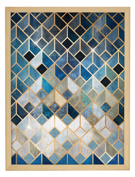 Obraz Geometric 30x40cm gold&navy