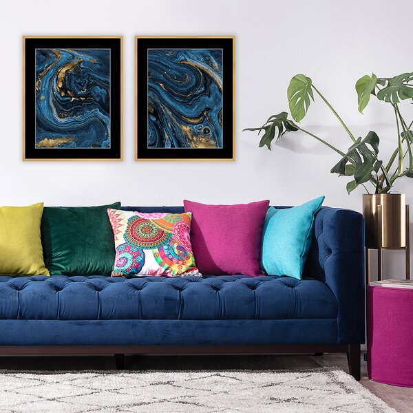 Obraz Abstract Blue&Gold I 40 x 50cm