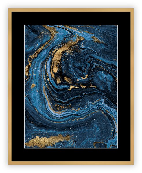 Obraz Abstract Blue&Gold I 40 x 50cm