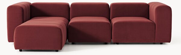 Sofa modułowa z aksamitu z pufem Lena (4-osobowa)