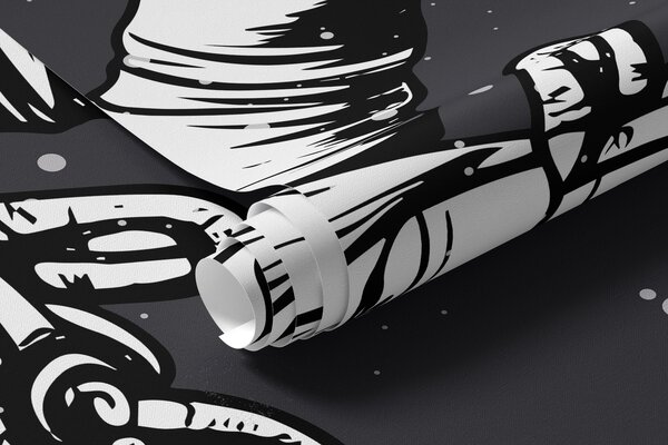 Fototapety Astronauta i planety na ciemnoszarym tle, Fototapety Kosmos, w00712v5 : Uwalls.pl