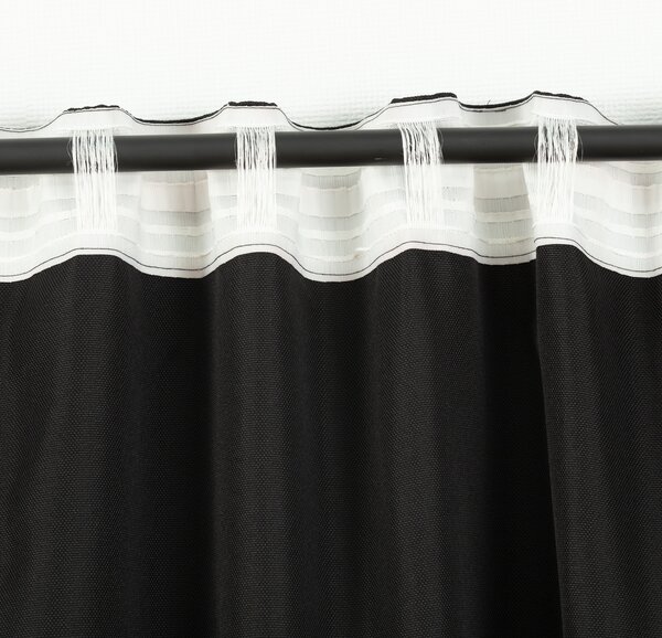 Zasłona BASIC na taśmie marszczącej 140x300cm czarny 1 szt