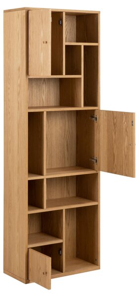Regał na książki Rangoon, drewniany, dąb, wysoki (23497), 60 cm
