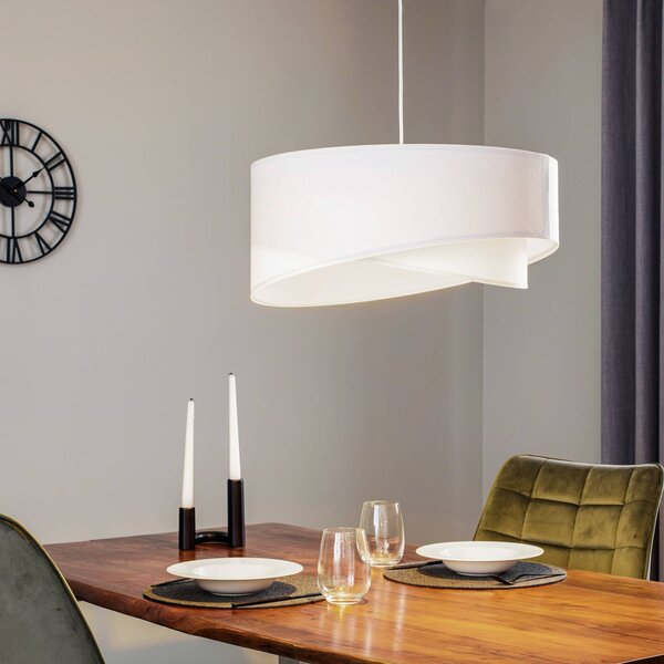 Lampa wisząca Vivien Maco Design, możliwość ściemniania, biały / opal, salon / jadalnia, tkanina / materiał / jedwab, nowoczesny